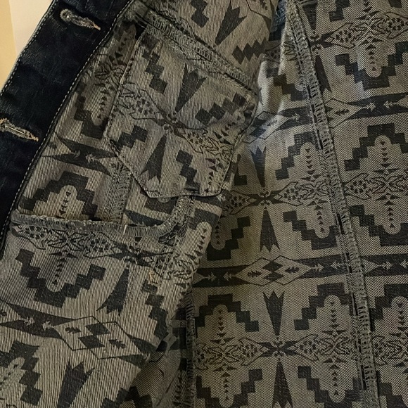 Mavi distressed denim jean vest Aztec western cowgirl country punk grunge - Picture 6 of 7